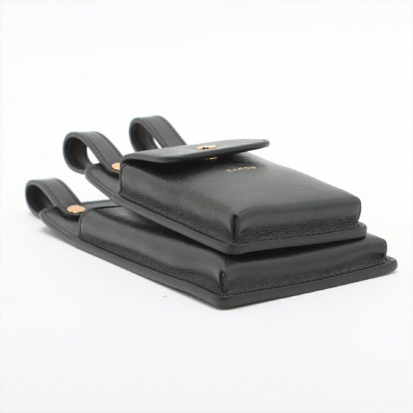 Fendi 8C0654 Leather Waist Bag Pouch Body Black Men's Women's - Picture 5 of 10